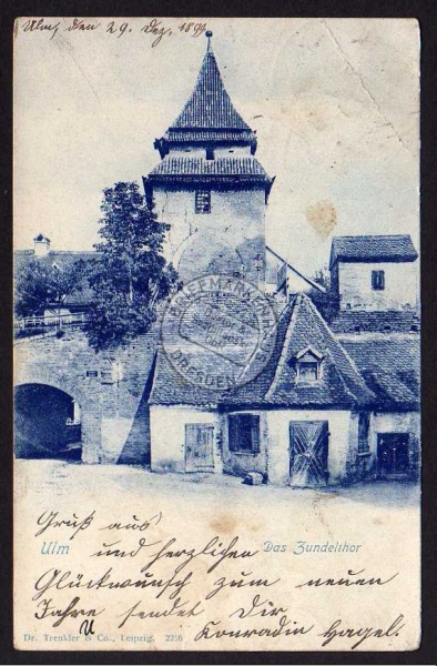 Ulm Das Zundelthor 1899 