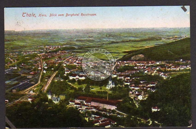 Thale Blick vom Berghotel Rosstrappe 1930 