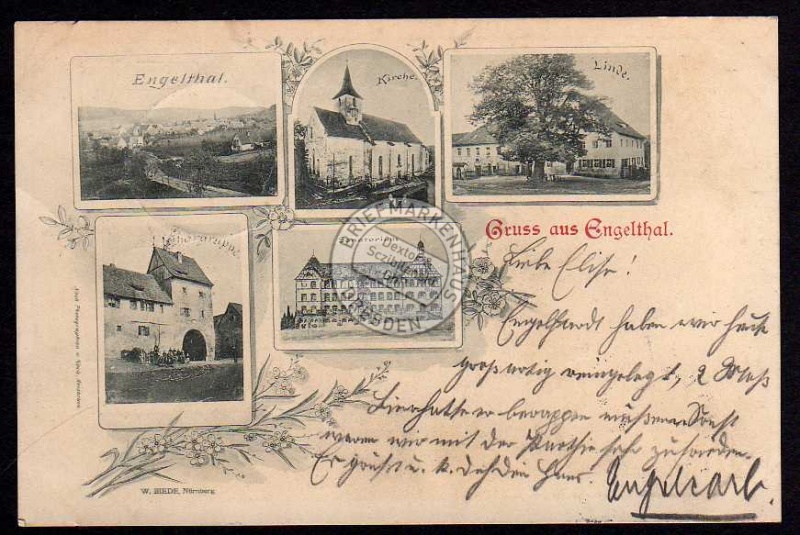 Engelthal Kirche Baum Linde Sanatorium 1900 