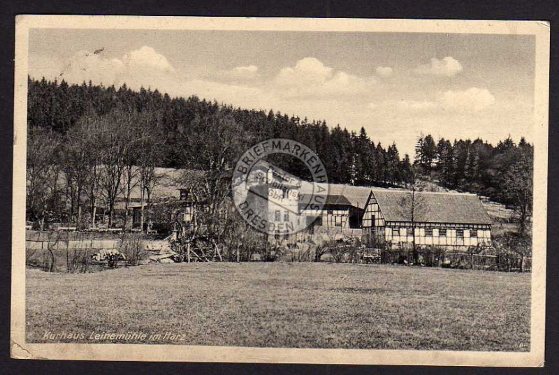 Kurhaus Leinemühle Harz Post Wippra Land 1931 