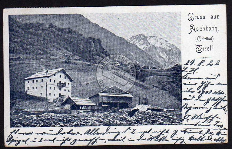 Aschbach Oetzthal Tirol 1900 