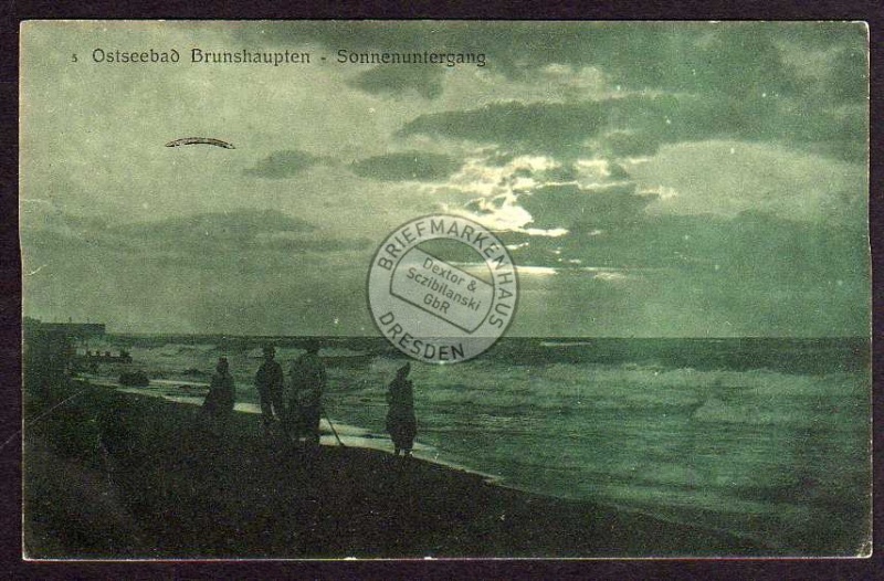 Ostseebad Brunshaupten Sonnenuntergang 1917 