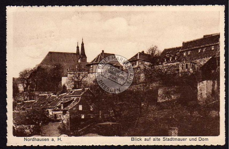 Nordhausen a.H. 1933 Blick auf alte Stadtmauer 