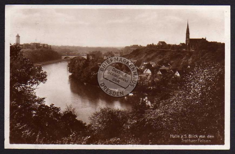 Halle a.S. Blick v.d. Trothaer Felsen 1930 