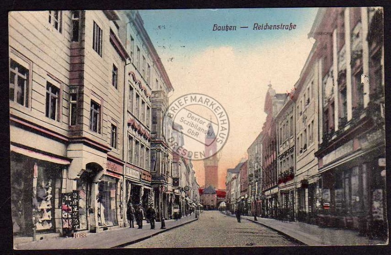 Bautzen Reichenstraße handcoloriert 1926 