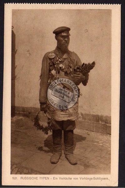 Russische Typen Verkäufer Schlösser ca. 1918 