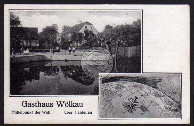 Wölkau 1954 Gasthaus Mittelpunkt d. Welt üb. 