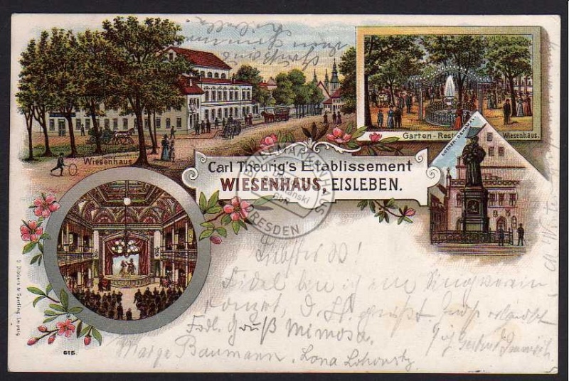 Eisleben Wiesenhaus Theurig Etablissement 1904 