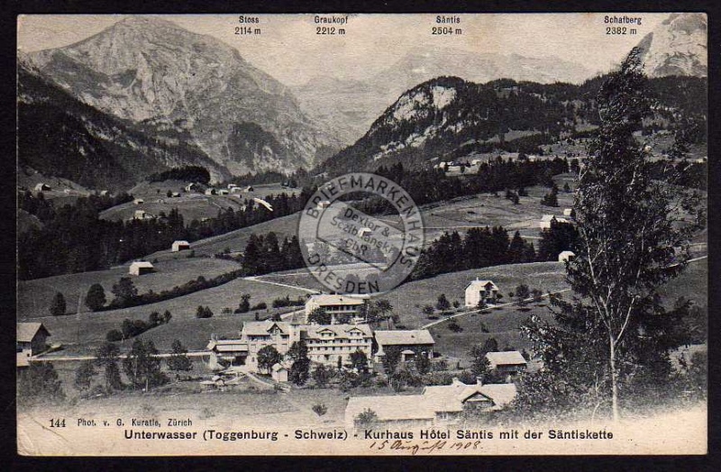 Unterwasser Toggenburg Säntis 1908 