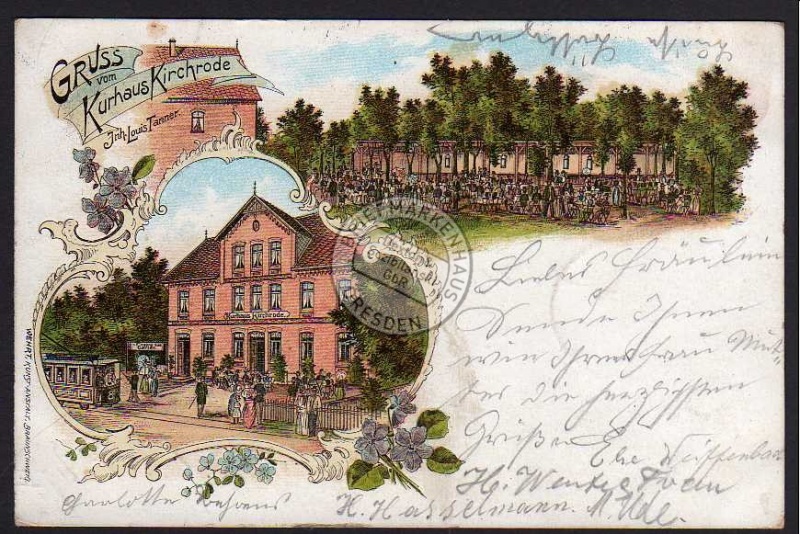 Kirchrode Kurhaus Litho 1897 