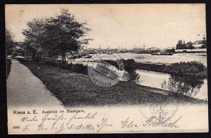 Riesa Elbe Im Stadtpark 1904 Elbansicht 