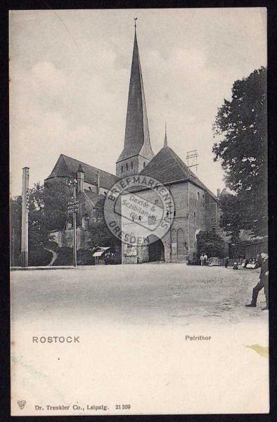 Rostock Petrithor Petrikirche Petritor 1900 