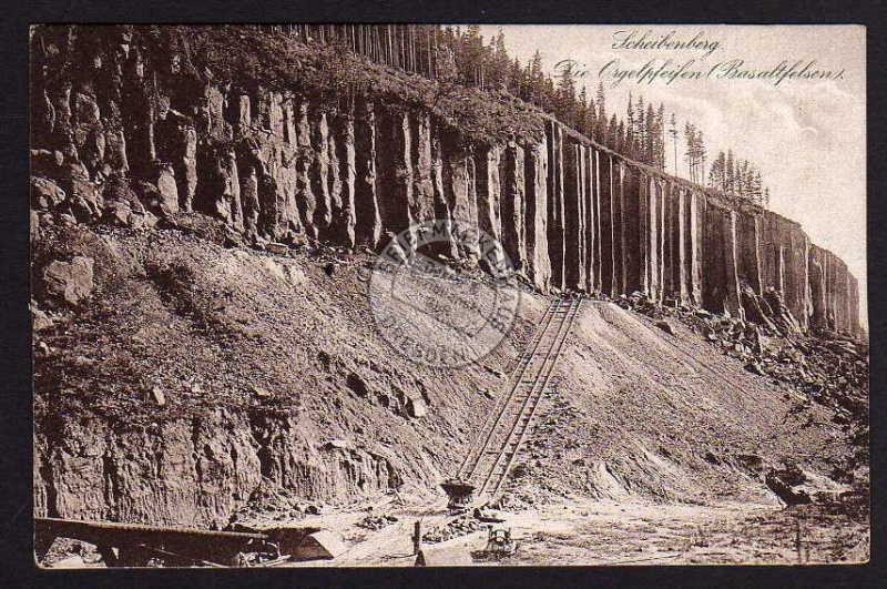 Scheibenberg 1919 Basalt Orgelpfeifen Bergbau 