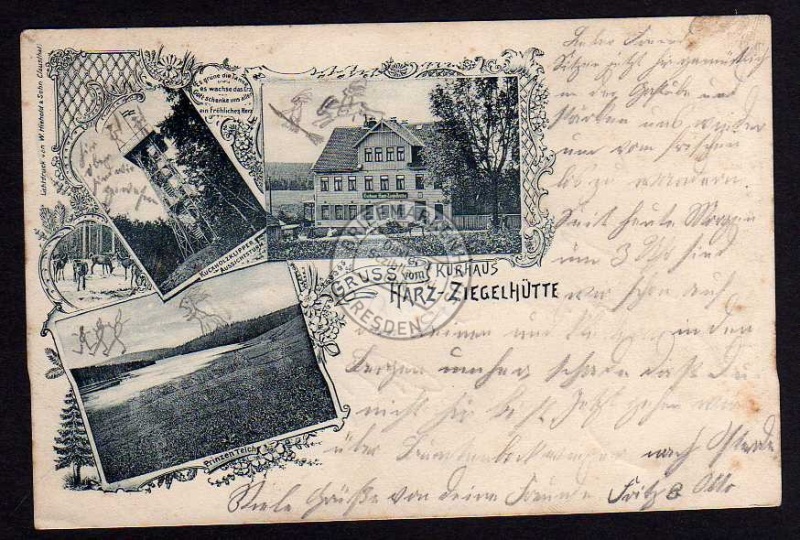 Harz Ziegelhütte Kurhaus Aussichtsturm 1899 