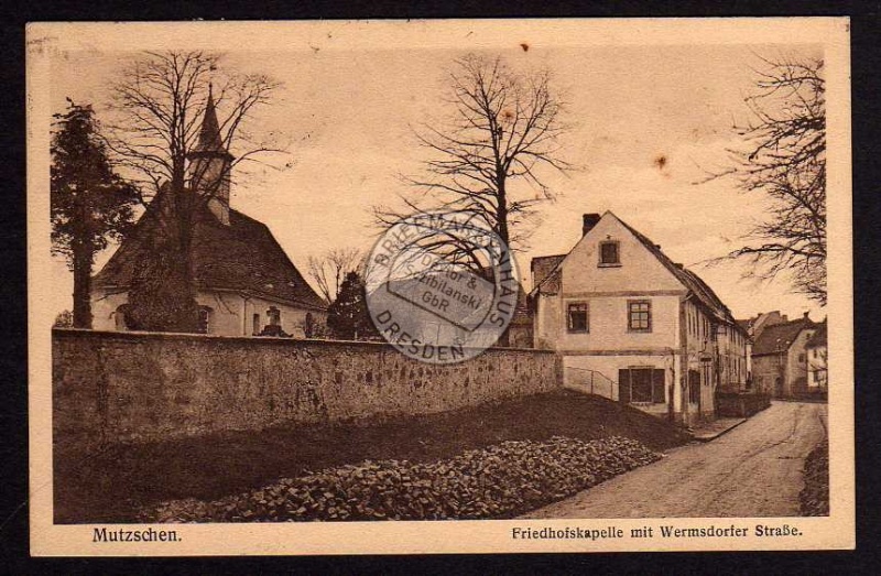 Mutzschen 1923 Friedhofskapelle  Wermsdorfer 