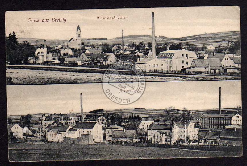 Bretnig Niederdorf Fabrik 1917 Feldpost 