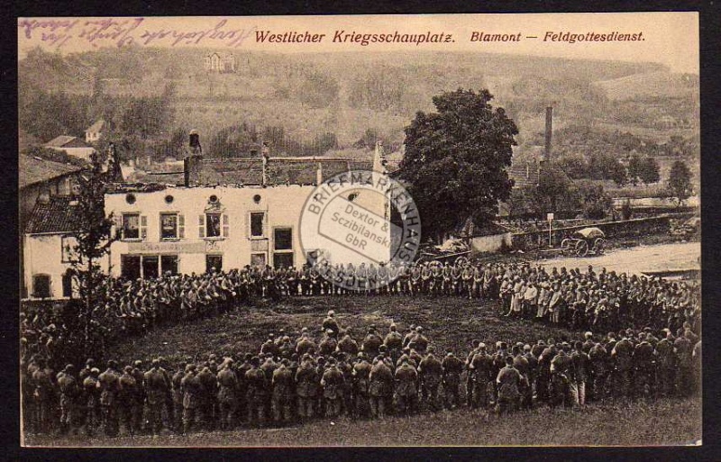 Blamont Feldgottesdienst Frankreich 1917 Feldp 