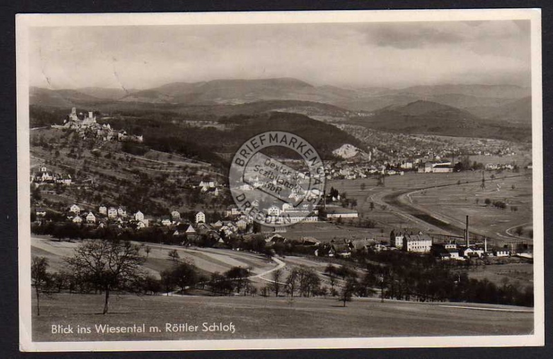 Wiesental mit Röttler Schloss 1953 