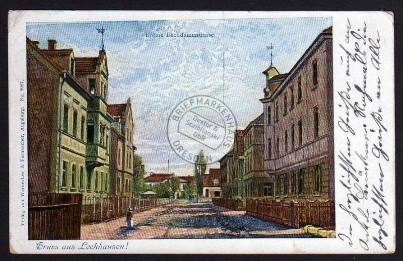 Lechhausen 1916 Untere Lechdammstrasse 