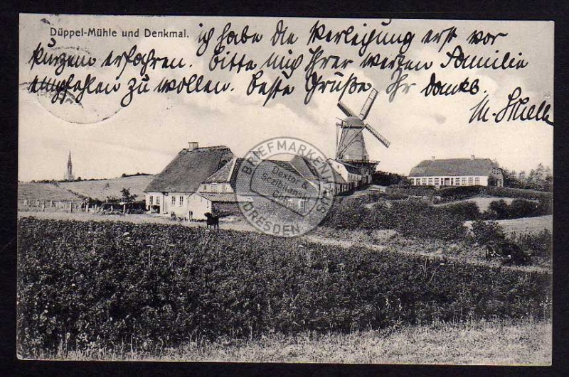 Düppel Mühle Denkmal Windmühle Mole 1908 