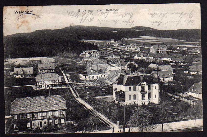 Walddorf Eibau  Blick nach dem Kottmar 1915 