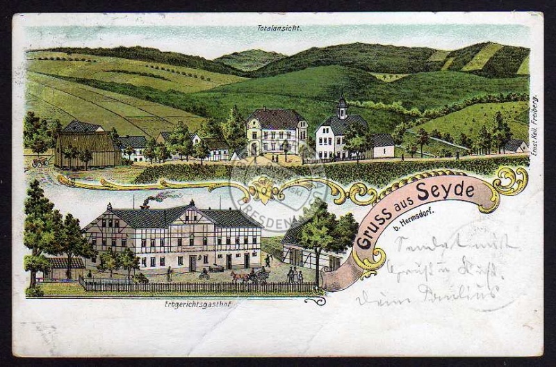 Seyde 1904 Hermsdorf Erzg. Gasthof Restaurant 