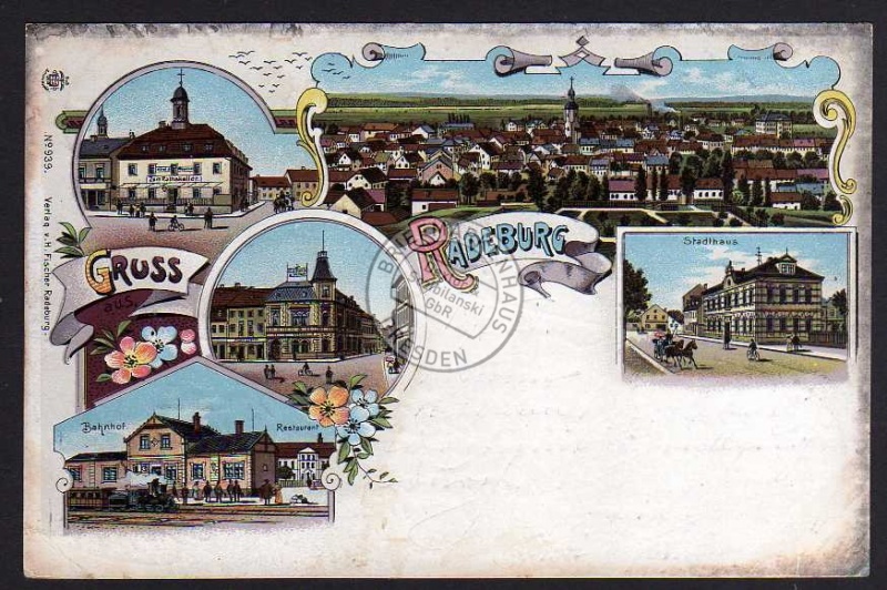 Litho Radeburg Bahnhof Restaurant Ratskeller 