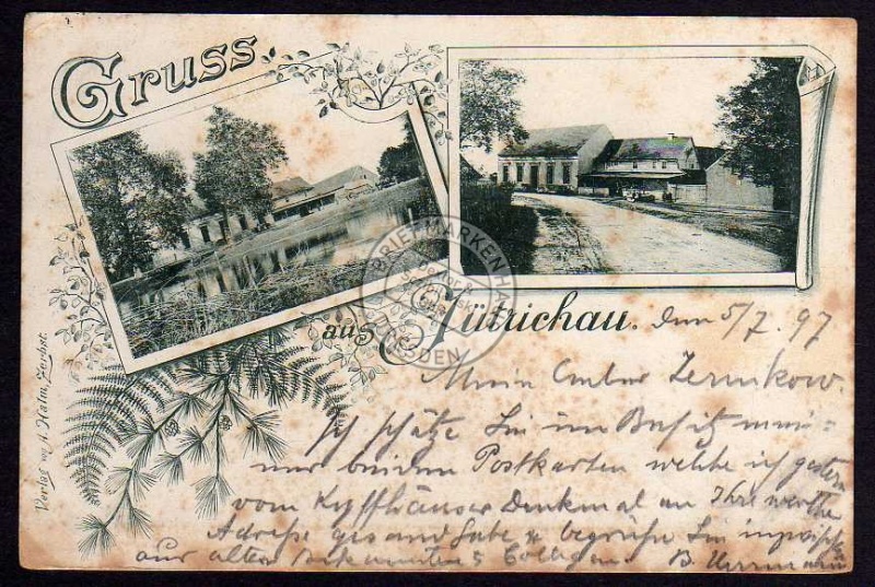 Jütrichau Zerbst 1897 zwei Dorfansichten 