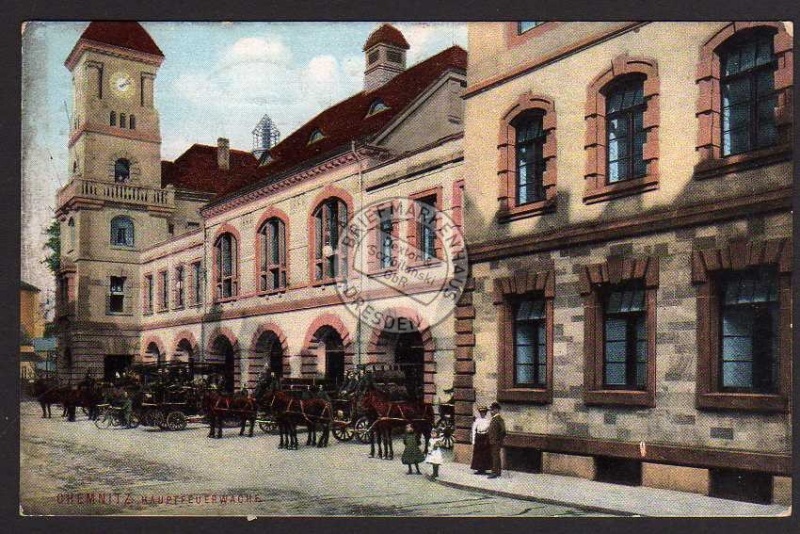 Hauptwache Chemnitz Feuerwehr 1913 