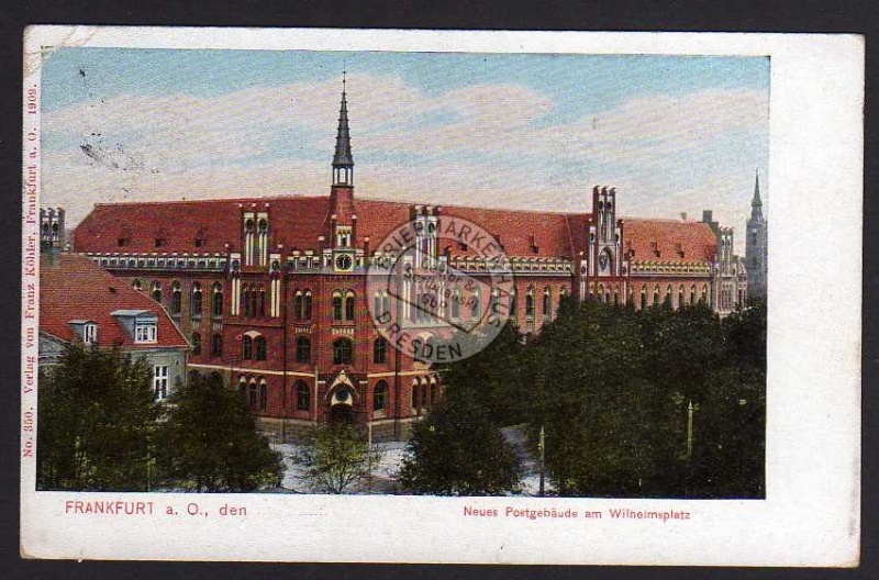 Frankfurt Oder Neue Post Wilhelmsplatz 1913 