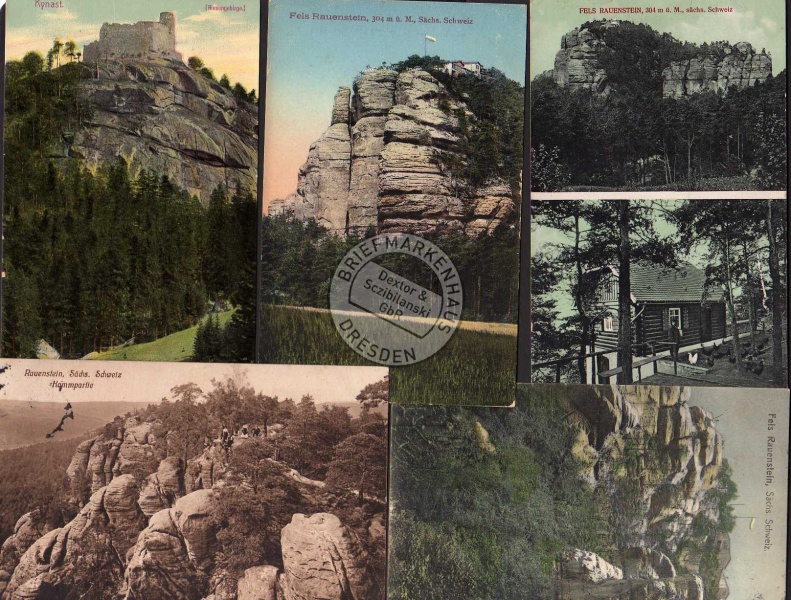5 AK Fels Rauenstein 1914 Blockhaus 