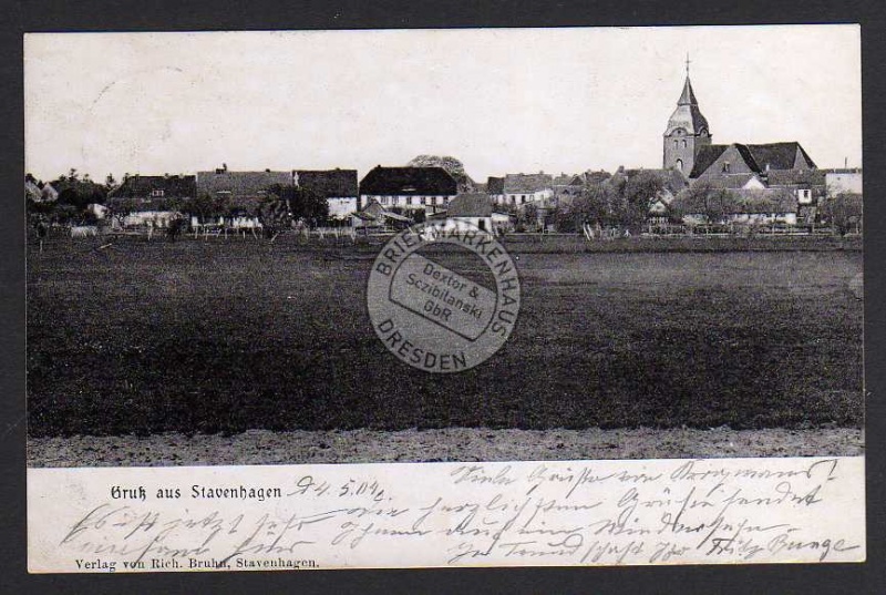 Stavenhagen Panorama Kirche 1904 