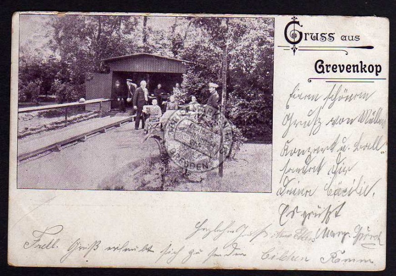 Grevenkop 1901 Kegelbahn vom Gasthaus Garten 