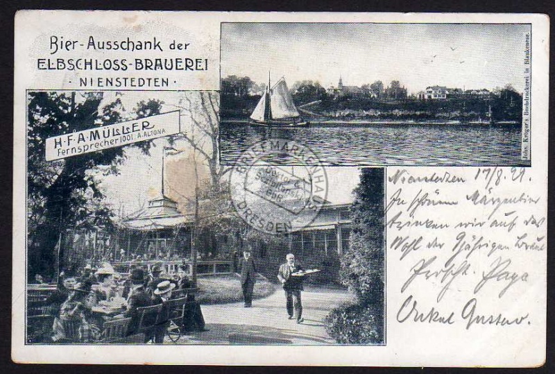 Hamburg Nienstedten 1899 Elbschloss Brauerei 