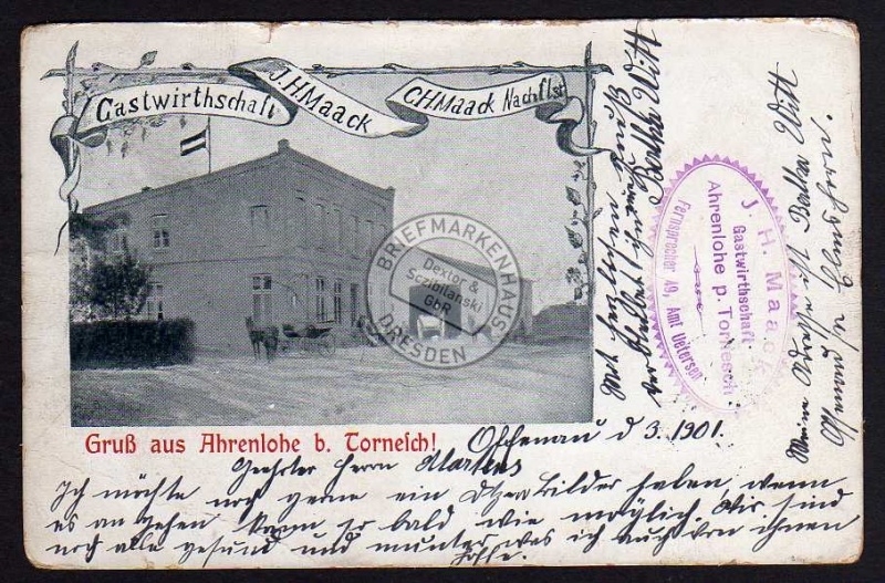 Tornesch Ahrenlohe Gasthaus Maack 1901 