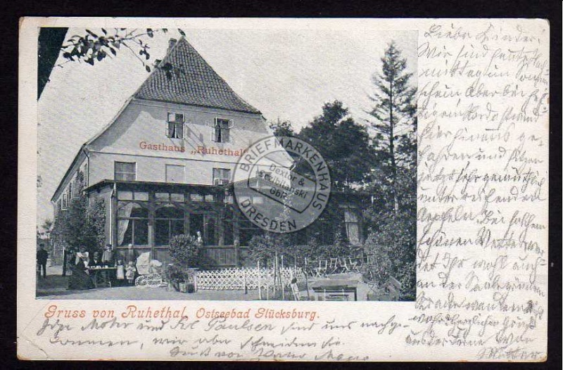 Ostseebad Glücksburg Gasthaus Ruhethal 1903 