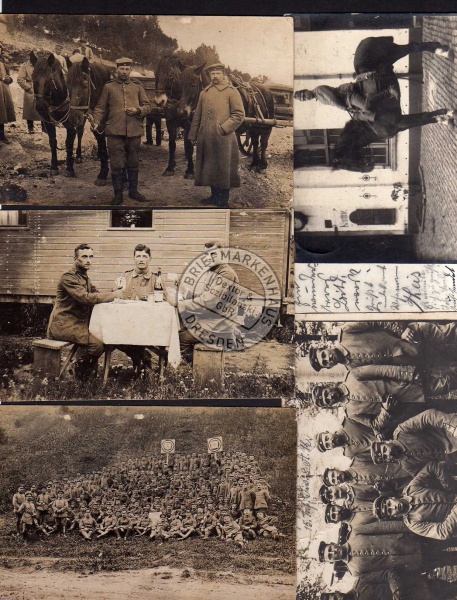 5 AK Soldatenleben Skat Reiter Kompagnie Fuhrwerk 