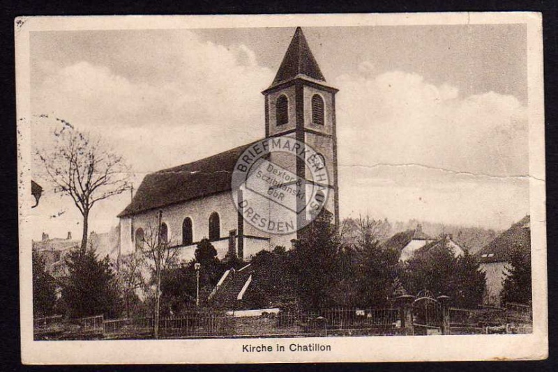 Chatillon Kirche V ollbild 1915 Feldpost falke 