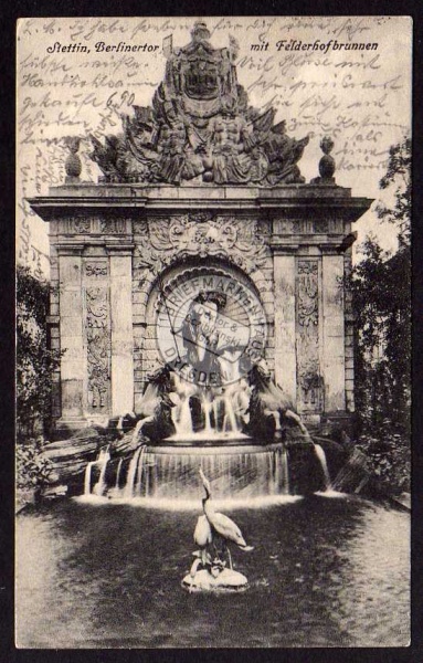 Stettin Berlinertor mit Felderhofbrunnen 1926 