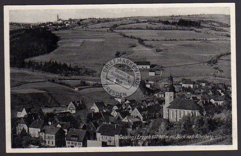 Geising Blick nach Altenberg 1937 