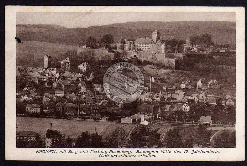 Kronach Burg Festung Rosenberg 1928 