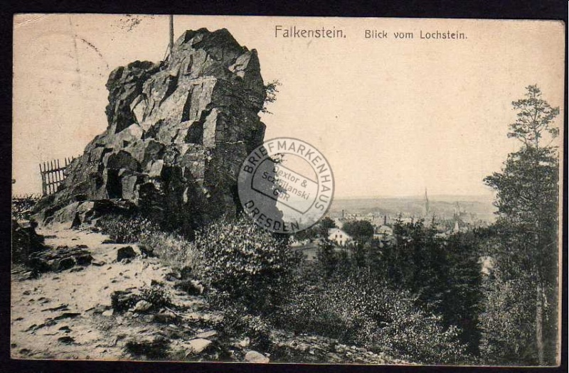 Falkenstein Vogtland Blick vom Lochstein 1922 