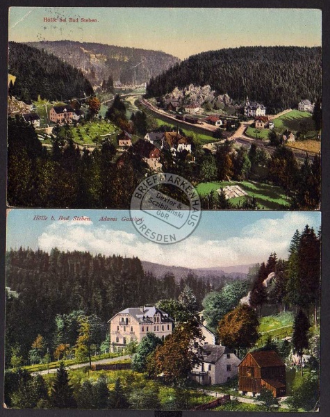 2 AK Hölle bei Bad Steben Adams Gasthof 1921 1922 