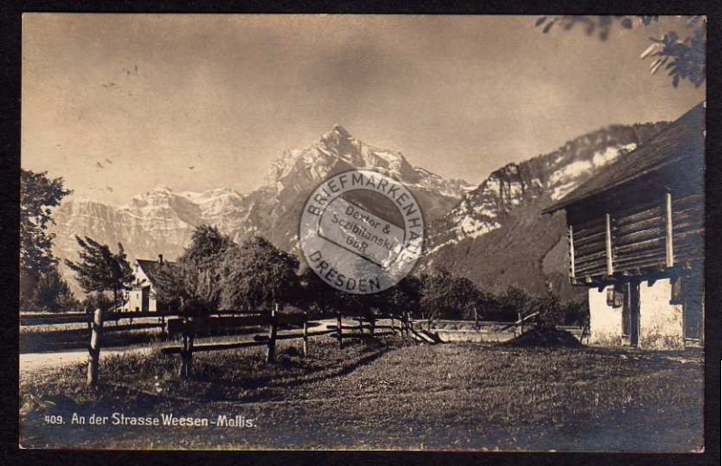 Straße Weesen Mollis Glarus 1930 