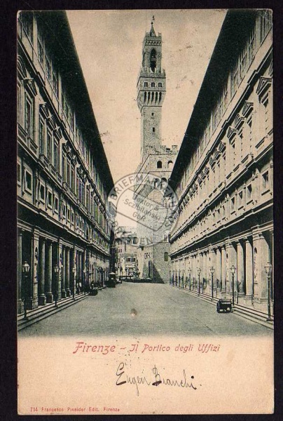 Firenze Il Portico degli Uffizi 1902 Florenz 