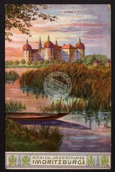 Jagdschloss Moritzburg 1911 Künstlerkarte 