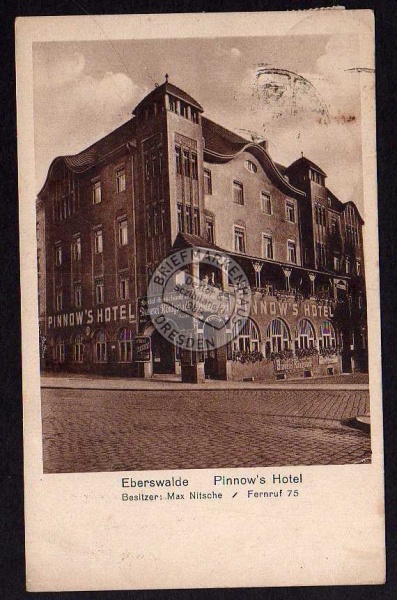 Eberswalde 1921 Pinnow´s Hotel Brauerei Königs 