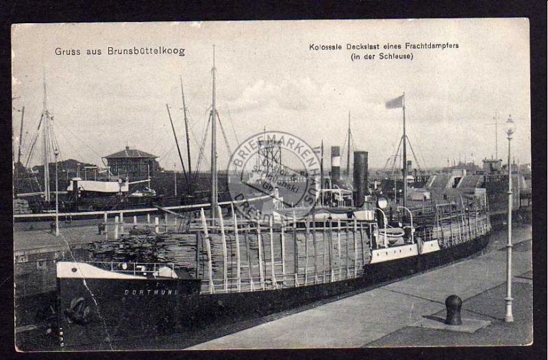 Brunsbüttelkoog Frachter Schleuse 1909 