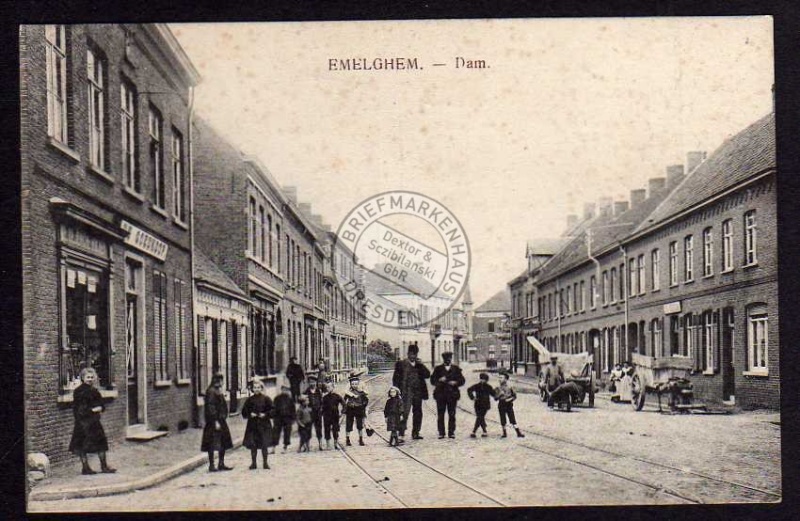 Emelghem Dam Straat Straße Kinder 1916 