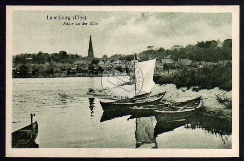Lauenburg Elbe Motiv a.d. Elbe Boot Kahn 